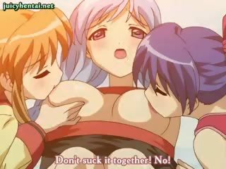 Superior anime chicks rubbing their süýji emjekler